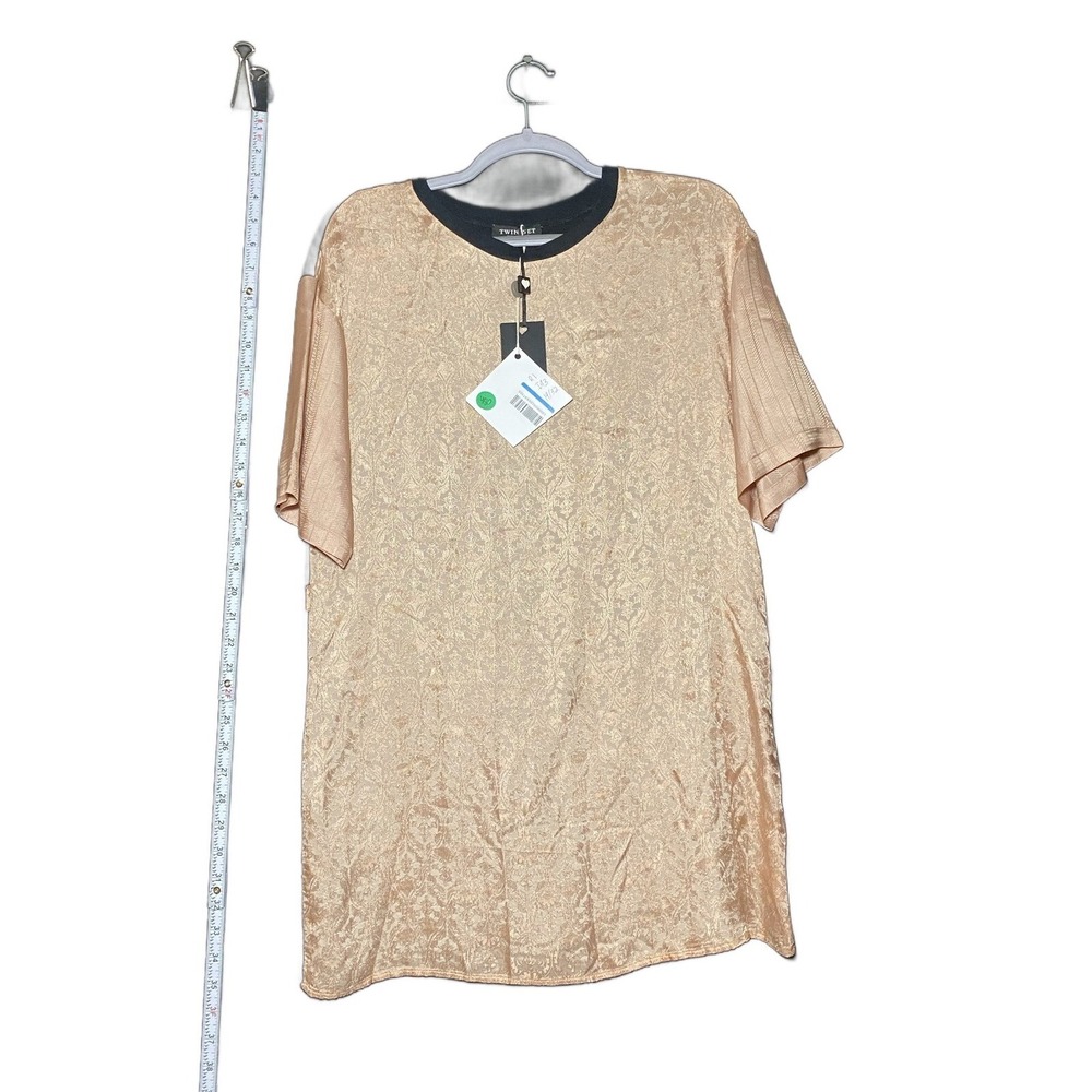 Twinset Women's Gold Dress Size S-28"‎ Short, 6" Sleeve Elegant Chic Style